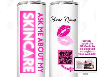 Vaso con código QR personalizado: Mary Kay Skincare de acero inoxidable