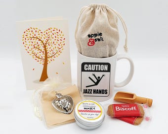 Jazz Hands Mug, Mug and Tea Gift Set, Music Lovers Gift, Fun Novelty Gifts for Friends, Theater Lovers Gift Set, Handmade Customizable Mug