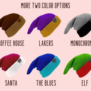 Two Colored Beanie - Choose Your Custom Colors, Fun Way to Cheer for Your Team, Pointed Stocking Cap