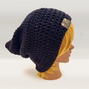 Black Pointed Slouch Tam - UNISEX Pointed Pixie Beanie with Baggy Relaxed Look, Choose Your Color, Slouch Length, Ribbed or Foldable Brim