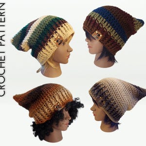 Patrón de gorro de ganchillo tipo caja, gorro holgado con forma de gato y borde acanalado, ideal para principiantes, fácil, rápido y divertido (descarga digital).