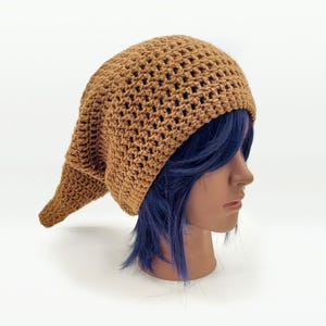 Gorro de crochê personalizado de mago, chapéu folgado de elfo Gandalf, chapéu de tricô pontudo de duende para cosplay.