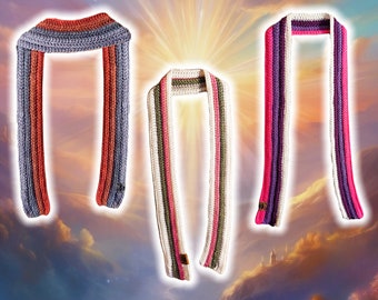 4 INCH Hand Knit Scarves, Customizable 5ft 6ft 7ft 8ft Size Options, Crochet Skinny Scarves, Custom Striped Knit Scarves, Long Warm Scarves