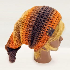 ラテストライプのオンブレつば付きウィザードビーニー、カスタマイズ可能なリンクビーニー、ゆったりとしたメイジハット、エルフのストッキングキャップ、かぎ針編み、折り返し付きピクシーフェアリービーニー