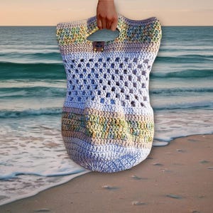 Cabas de plage d'été, sac à main en tricot cartable d'épicerie, crochet fait main personnalisé, sac en tricot personnalisable, sacs de plage et sac à main, cabas hippie BOHO