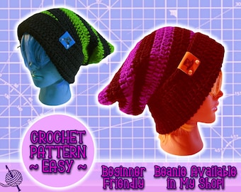 PATTERN Droopy Cat Eared Slouch Beanie, Knit Cat Hat, Baggy Box Beanie, Plus Size xL XXL XXXL, Easy Beginner Crochet Pattern Under 5 Dollars