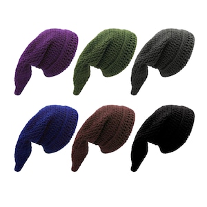 Custom Pointed Wizard Beanie, Gandolf Beanie, Slouchy Hat, Elf Stocking Cap, Handmade Crochet, Cosplay Knit Pixie Fairy Beanie, Add Patch