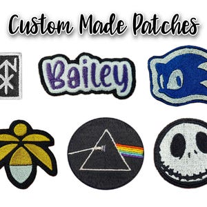 CUSTOM PERSONALIZED PATCHES - Iron on Appliques, Custom Embroidered Patches, Pot Leaf, Happy Face,  Add Your Name or Business Logo to a Hat