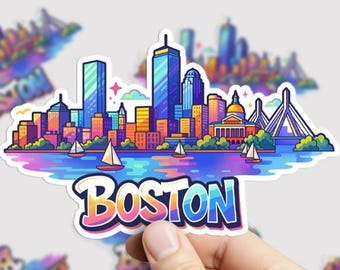 Pegatina de Boston, horizonte de Boston, regalo de Boston