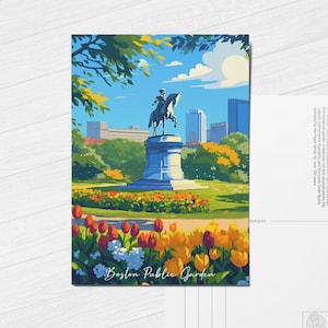 Boston Public Garden Postcard/ Boston Garden/ Boston gifts souvenir/ Boston Postcard / Boston Art Print/ Massachusetts Postcard 
