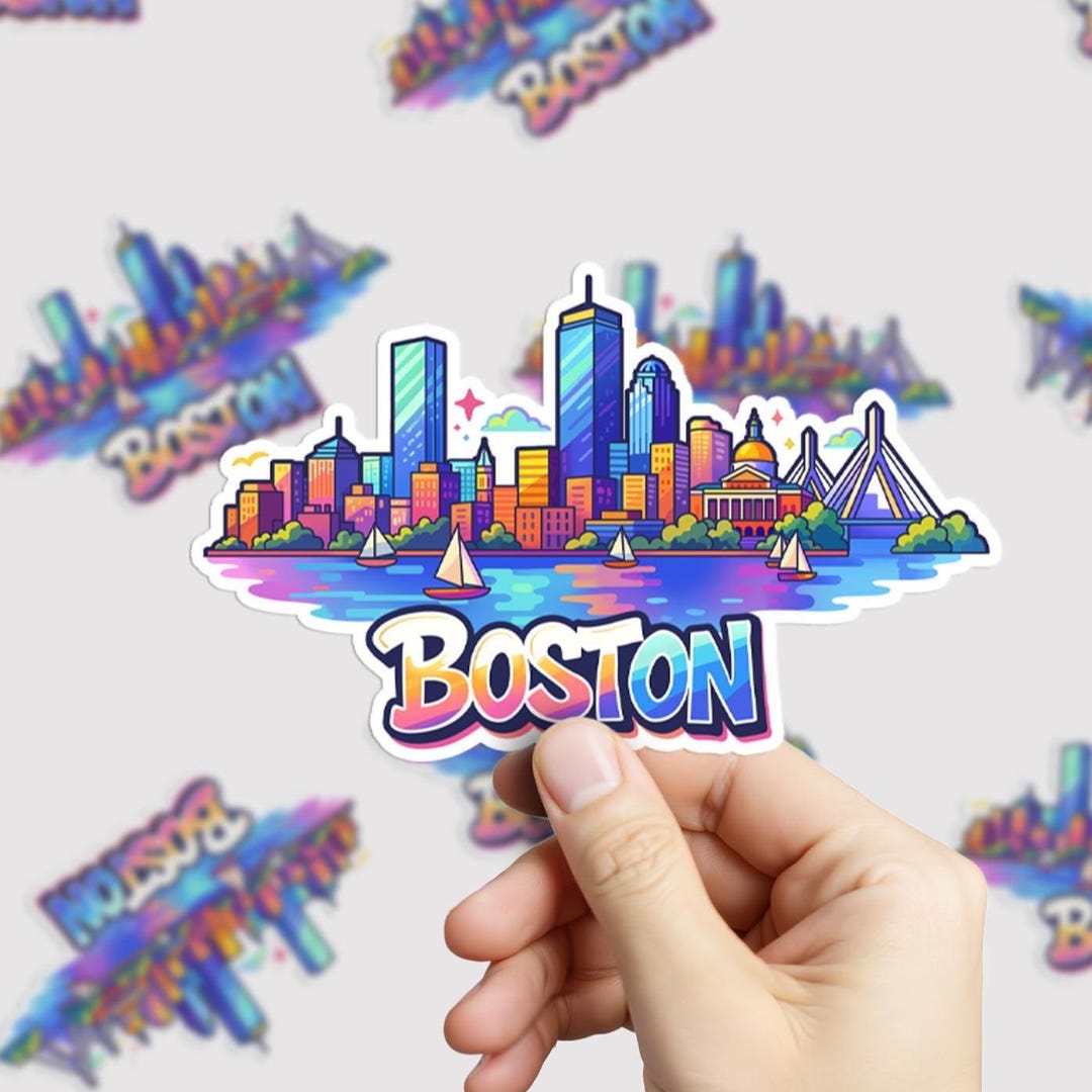 Boston Sticker, Boston Skyline, Boston Gift - Etsy