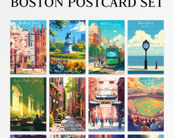 Postales de Boston: Láminas de recuerdo (paquete de 18)