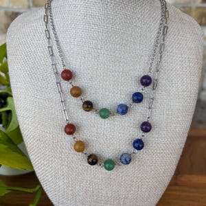 7 Chakra gemstone necklace, gemstone necklace, birthday gift