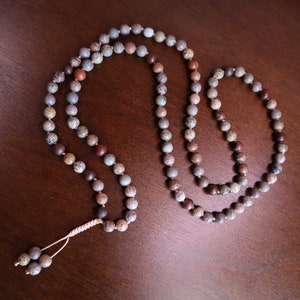 Artistic Jasper mala, 108 gemstone hand knotted mala, Jasper mala, birthday gift
