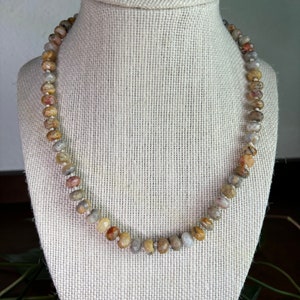 Crazy Lace Agate hand knotted necklace, gemstone knotted necklace, birthday gift