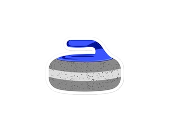 Blue curling rock sticker
