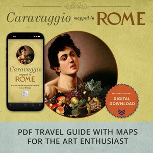 Carte numérique du Caravage de Rome avec Google Maps | PDF Visite artistique autoguidée | Cadeau pour amateur d'art | Guide et cartes sur l'histoire de l'art