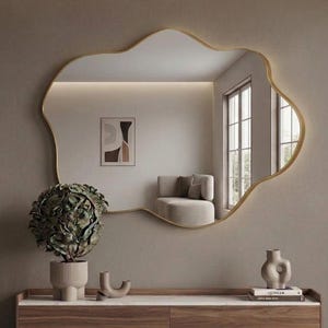 Wavy Cloud Mirror, Irregular Wavy Mirror, Cloud Wall Mirror, Asymmetrical Mirror, Aesthetic Bathroom Mirror, Home Decoration, Wedding Gift