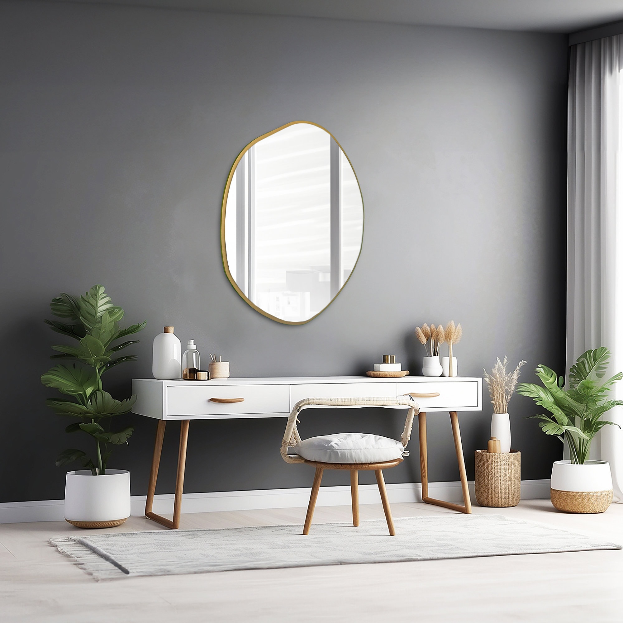Irregular Wall Mirror, Aesthetic Mirror, Bathroom Mirror, Unique Mirror ...