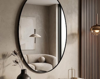 Oval Wall Mirror, Elegant Mirror, Mirror Wall Decor, Decorative Mirror, Hallway Mirror, Bathroom Mirror, Housewarming Gift, Wedding Gift