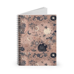 Mystical Moon Witchy Spiral Notebook - Ruled Line