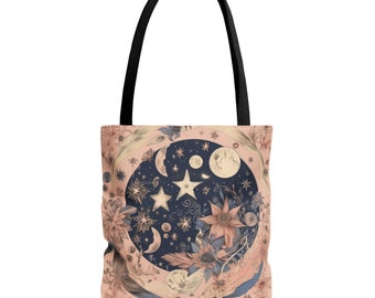 Mystical Moon Witchy Tote Bag
