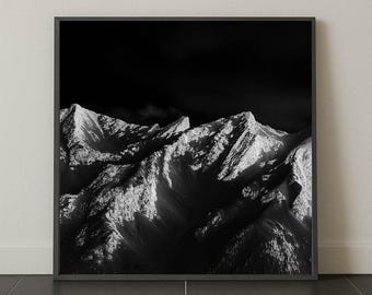 Black and White Mountain Print: Minimalist Landscape Photography ...