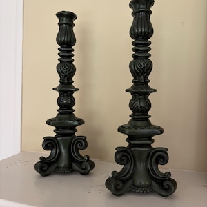 Retro Ceramic Green Candlesticks