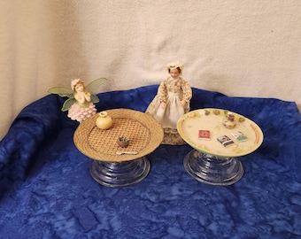 Dollhouse or Fairy or Diorama Unique Tables Basket Woven or Vegetables Trim Dollhouse or Indoor Fairy Garden By Penelope Percival