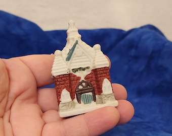 Miniature Christmas House for Dollhouse or Miniature Home Holiday Christmas Home Décor, Miniature Christmas Church Bakery or Candy Shop