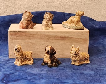 Wade Whimsies Cats and Dog Red Rose Tea Figures Home Décor, Miniature Cats, Miniature Dogs, Dollhouse Cat and Dog Décor, Cat Lady Gift