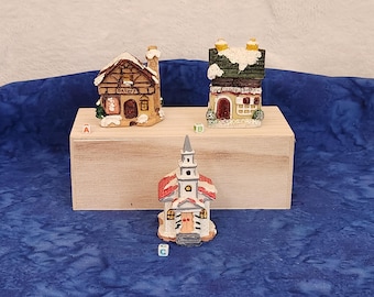Miniature Christmas House for Dollhouse or Miniature Home Holiday Christmas Home Décor, Miniature Christmas Church Bakery or Candy Shop