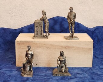 Pewter The Saturday Evening Post 1928 to 1947 Croon to Me After the Crash KP Duty or Giving Her All, Historical Pewter, Gift for Historian