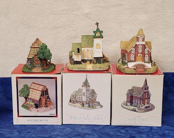 Liberty Falls Miniature Churches or Potting House St Paul's United Church or Trinity Church Miniature Village Décor, Miniature Church