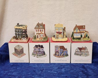 Liberty Falls Miniature Houses Ausberg Brewery Wooden Nickel Inn Old Homestead Restaurant or Emma Family Restaurant Miniature Village Décor