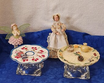 Unique Tables Dollhouse or Fairy or Diorama Fruit or Basket of Fruit Table Dollhouse or Indoor Fairy Garden By Penelope Percival