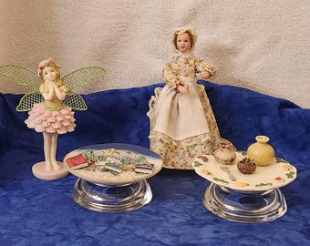 Unique Tables Dollhouse or Fairy or Diorama Fruit or Castle with Wolf Table Dollhouse or Indoor Fairy Garden By Penelope Percival