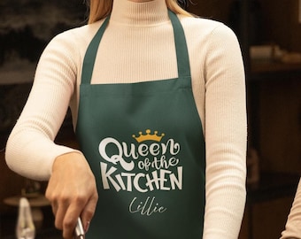 Personalized Queen of the Kitchen Apron: Custom Cooking Gifts