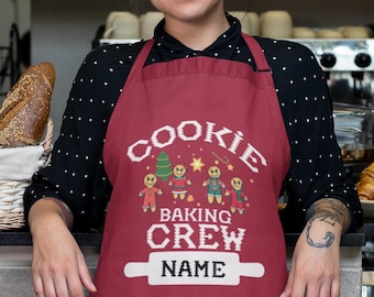 Personalized Cookie Crew Apron: Custom Christmas Baking Outfit