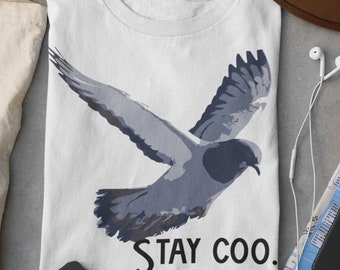 Stay Coo Pigeon Graphic Tee - Funny Bird Meme T-Shirts