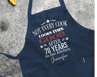 Personalized 70th Birthday Apron: Funny Gift for Chef Kitchen Gift