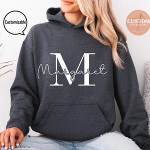 Custom Name Sweatshirt: Personalized Letter Initial Monogram Sweat