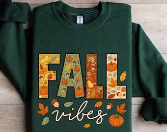 Fall Vibes Sweatshirt, Pumpkin Season Sweater, Thanksgiving Tshirt, Halloween Shirt,Autumn Hoodie