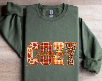 Cozy Season Sweatshirt, Retro Fall Sweatshirt,Fall Graphic Tee,Sweater Weather