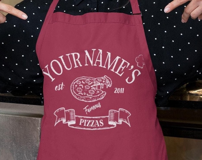 Custom Pizza Print Apron: Personalized Kitchen Aprons