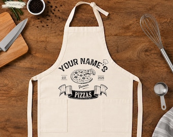 Custom Pizza Apron: Personalized Retro Kitchen, Lover Gift for Men
