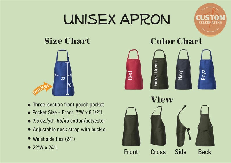 a variety of aprons with different colors