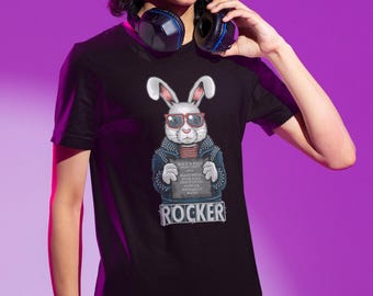 Vintage Bunny Rocker T-Shirt: Music Lover Tee