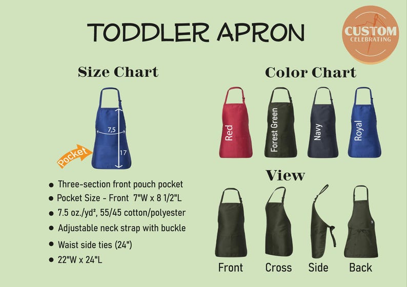 a set of three aprons with different colors