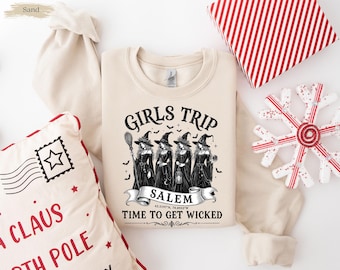 Girls Trip Salem Sweatshirt, Halloween Shirt, Witch Retro Halloween T Shirt